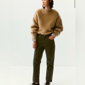H&M Dark Moss Green Corduroy Straight Leg Pants